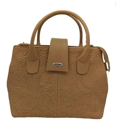 Bolsa en Piel Vacuno Cincelada Fana Marbella Camel