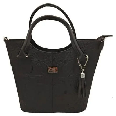 Bolsa en Piel Vacuno Cincelada Fana Wendy Chocolate