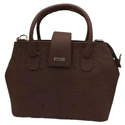 Bolsa en Piel Vacuno Cincelada Fana Marbella Chocolate