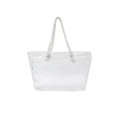 Bolsa de playa transparente blanco