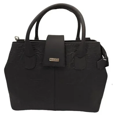 Bolsa en Piel Vacuno Cincelada Fana Marbella Negro