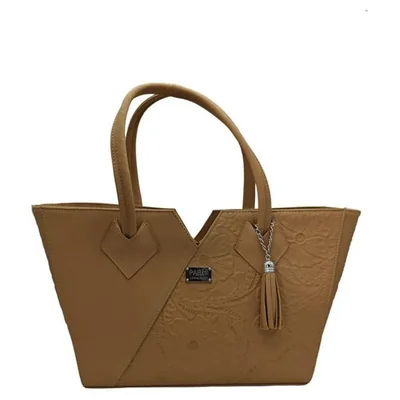 Bolsa en Piel Vacuno Cincelada Fana Lorena Camel