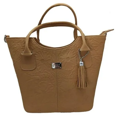 Bolsa en Piel Vacuno Cincelada Fana Wendy Camel
