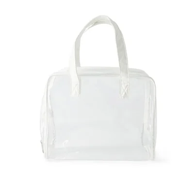 Bolsa de playa cuadrada transparente blanco