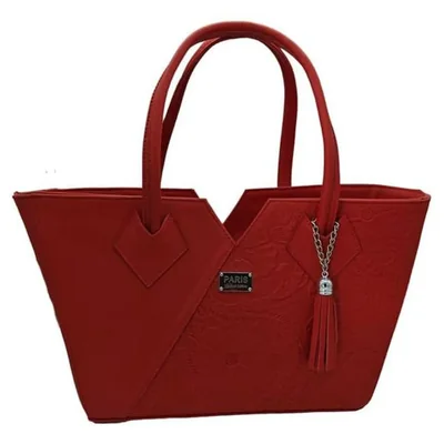 Bolsa en Piel Vacuno Cincelada Fana Lorena Rojo