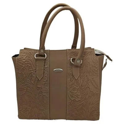 Bolsa en Piel Vacuno Cincelada Fana Camila Avellana