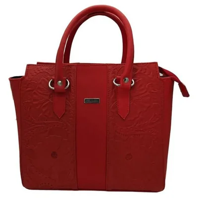 Bolsa en Piel Vacuno Cincelada Fana Camila Rojo