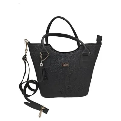 Bolsa en Piel Vacuno Cincelada Fana Wendy Negro