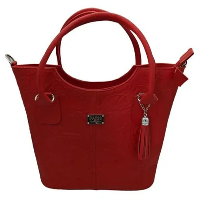 Bolsa en Piel Vacuno Cincelada Fana Wendy Rojo