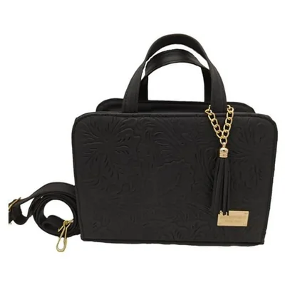 Bolsa en Piel Vacuno Cincelada Fana Patricia Negro
