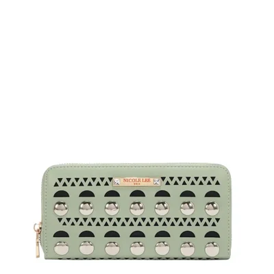 Cartera Nicole Lee Verde Corte Laser Diseño Geométrico SS26