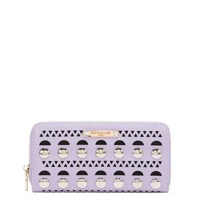 Cartera Nicole Lee Lavanda Corte Laser Diseño Geométrico SS26