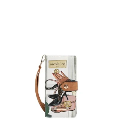 Cartera Nicole Lee Beige Tipo Wristlet Prints Emotion SS26