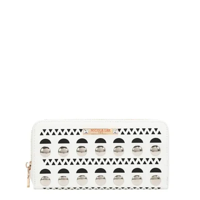 Cartera Nicole Lee Blanco Corte Laser Diseño Geométrico SS26