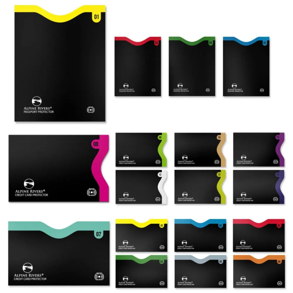 Juego de 18 fundas con bloqueo RFID y fundas para pasaportes