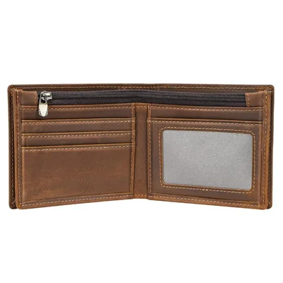Billetera Polare de piel vaquera plegable para hombre con bloqueo RFID