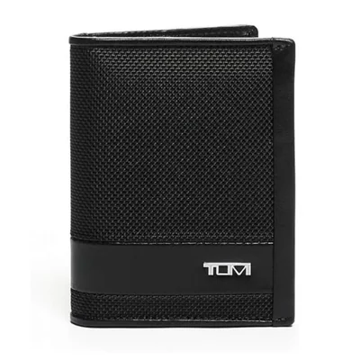 Cartera TUMI Alpha plegable en L delgada doble de nailon balístico negra