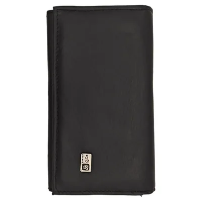 Cartera en Piel Vacuno Fana Lisa Azul Marino