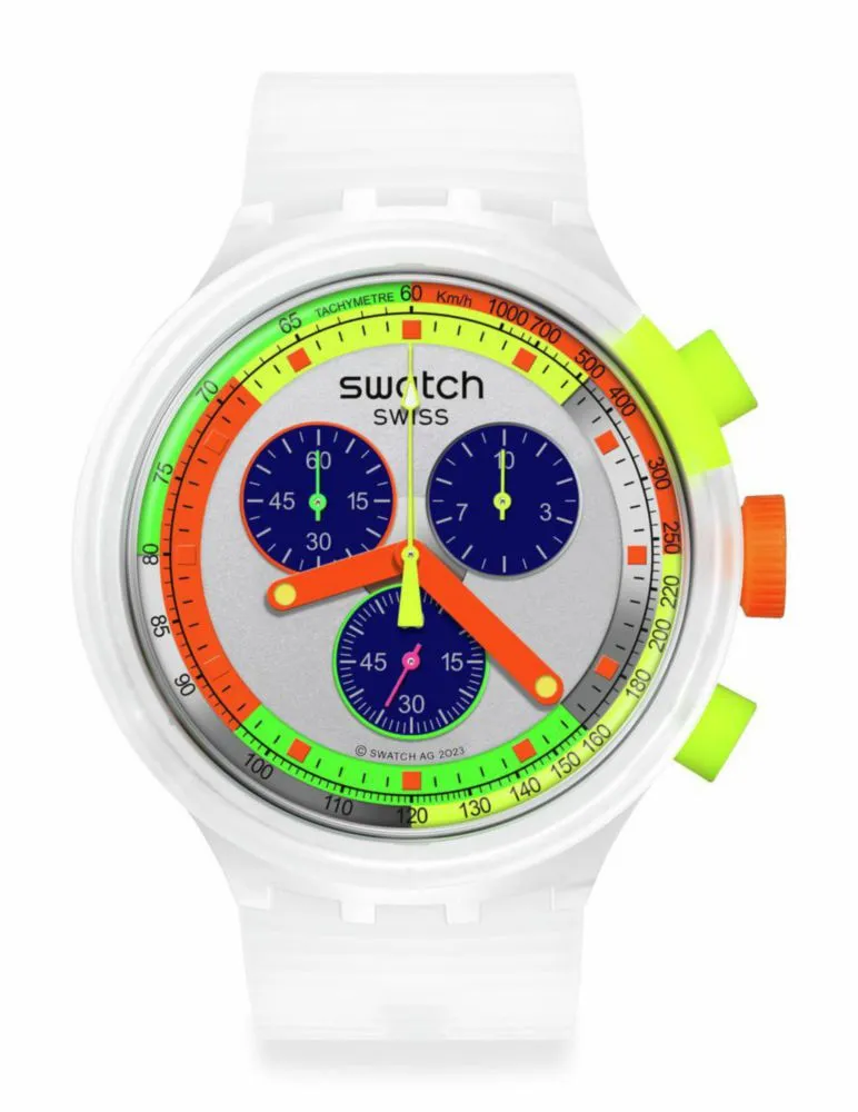 Reloj Swatch Big Bold Chrono unisex de polímero transparente