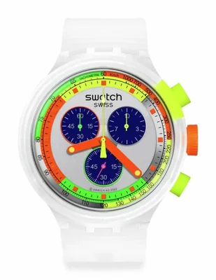 Reloj Swatch Big Bold Chrono unisex de polímero transparente