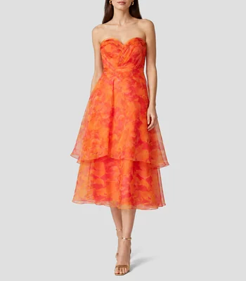 Vestido largo con estampado Mujer