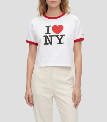 Playera cuello redondo manga corta estampada I Love NY Mujer