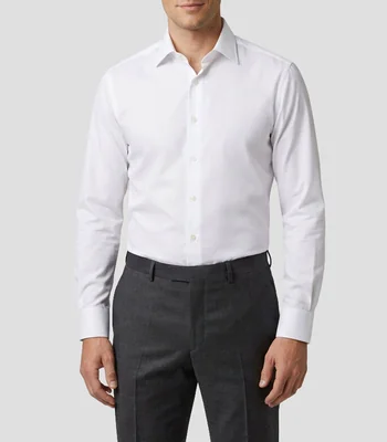 Camisa de vestir lisa manga larga Hombre