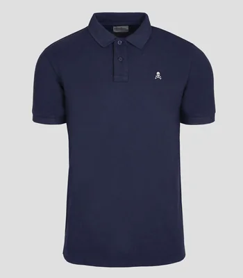 Playera tipo polo con manga corta lisa Hombre