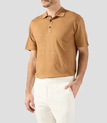 Playera tipo polo con manga corta lisa Hombre