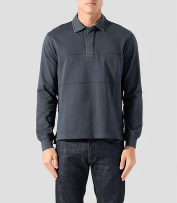 Playera tipo polo manga larga lisa Hombre