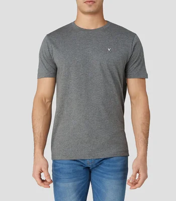 Playera de cuello redondo y manga corta jaspeada Hombre