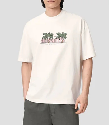 Playera cuello redondo manga corta con estampado Hombre
