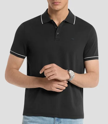 Playera tipo polo manga corta lisa Hombre