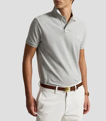 Playera tipo polo con manga corta lisa Hombre