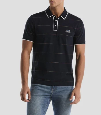 Playera tipo polo manga corta a rayas Hombre