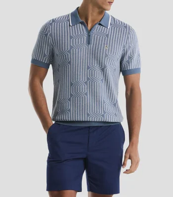 Playera tipo polo manga corta estampada Hombre