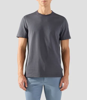 Playera de cuello redondo con manga corta lisa Hombre