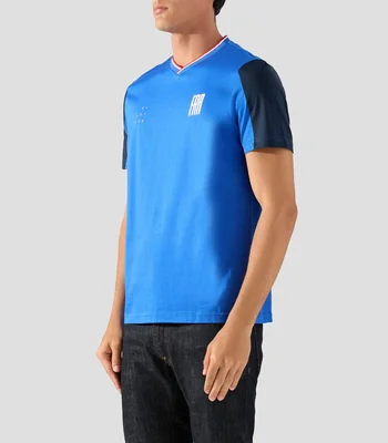 Playera cuello V manga corta lisa Francia Hombre