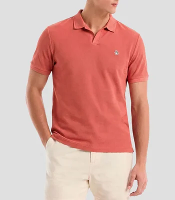 Playera tipo polo manga corta sólida Hombre