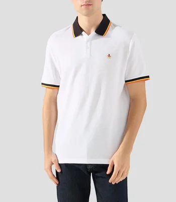 Playera tipo polo con manga corta lisa Hombre