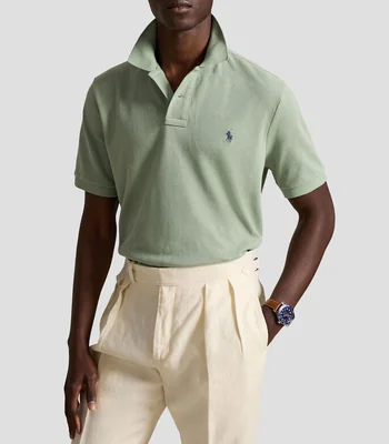 Playera tipo polo con manga corta lisa Hombre