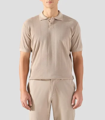 Playera tipo polo con manga corta lisa Hombre