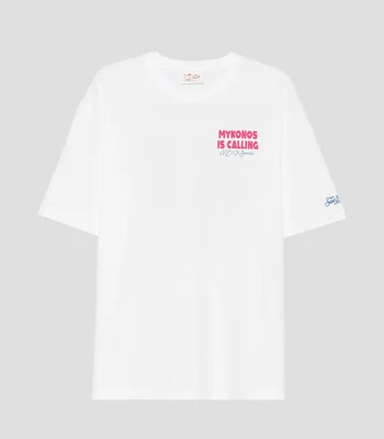 Playera cuello redondo manga corta estampada Hombre