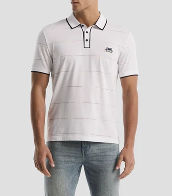 Playera tipo polo manga corta a rayas Hombre