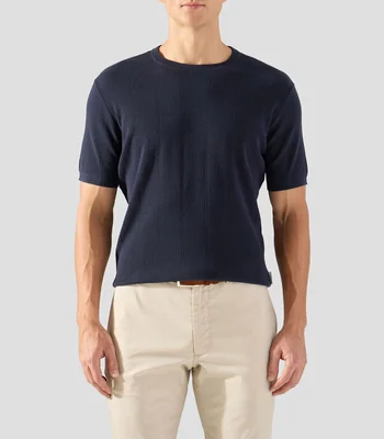 Playera de cuello redondo con manga corta lisa Hombre