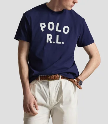 Playera cuello redondo manga corta estampada Hombre