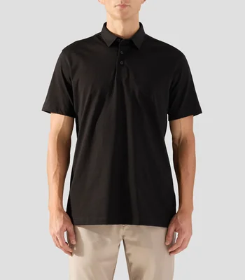 Playera tipo polo con manga corta lisa Hombre
