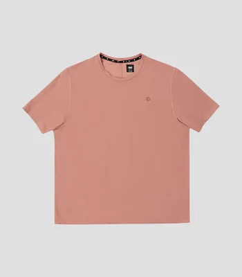 Playera para correr cuello redondo manga corta lisa Hombre