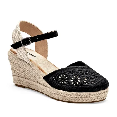 Been Class alpargata plataforma para mujer negro beige cod 140276-E
