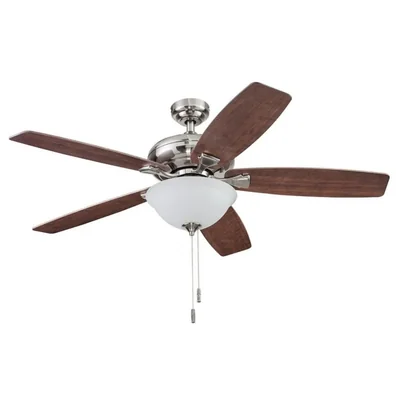 Prominence Home Ventilador de Techo de 52" con Luz y 5 Aspas Reversibles con Control de Cadena, Modelo Cannes